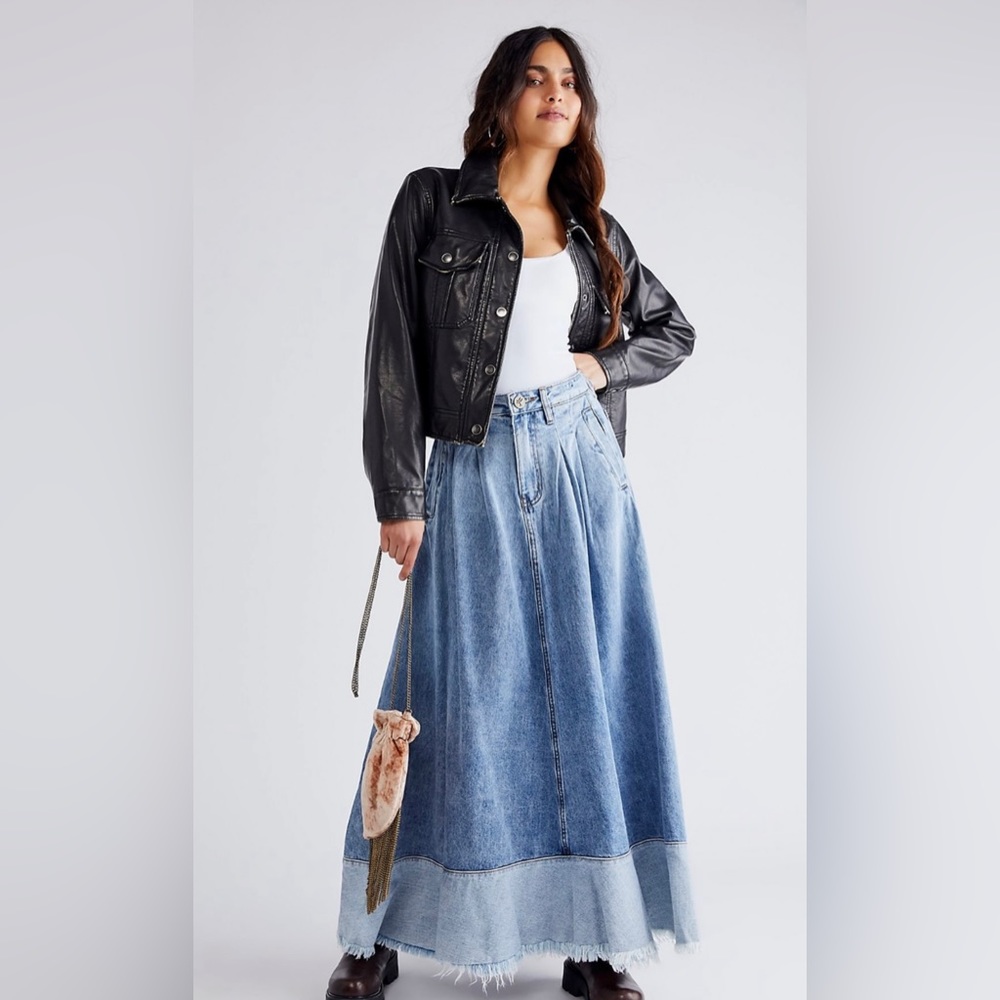 NWT-FP One Teaspoon Denim Maxi Skirt-24
